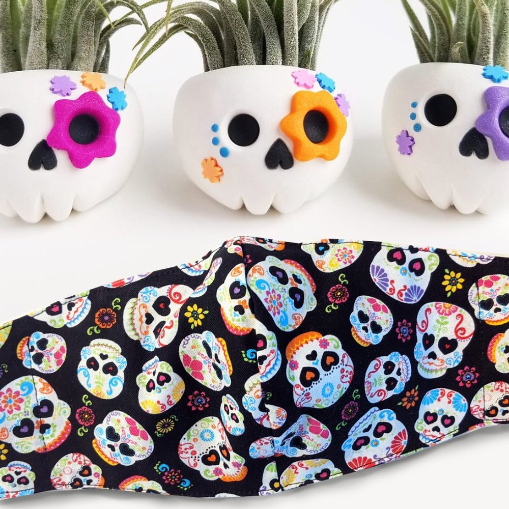 High Quality Face Mask in Sugar Skull Print